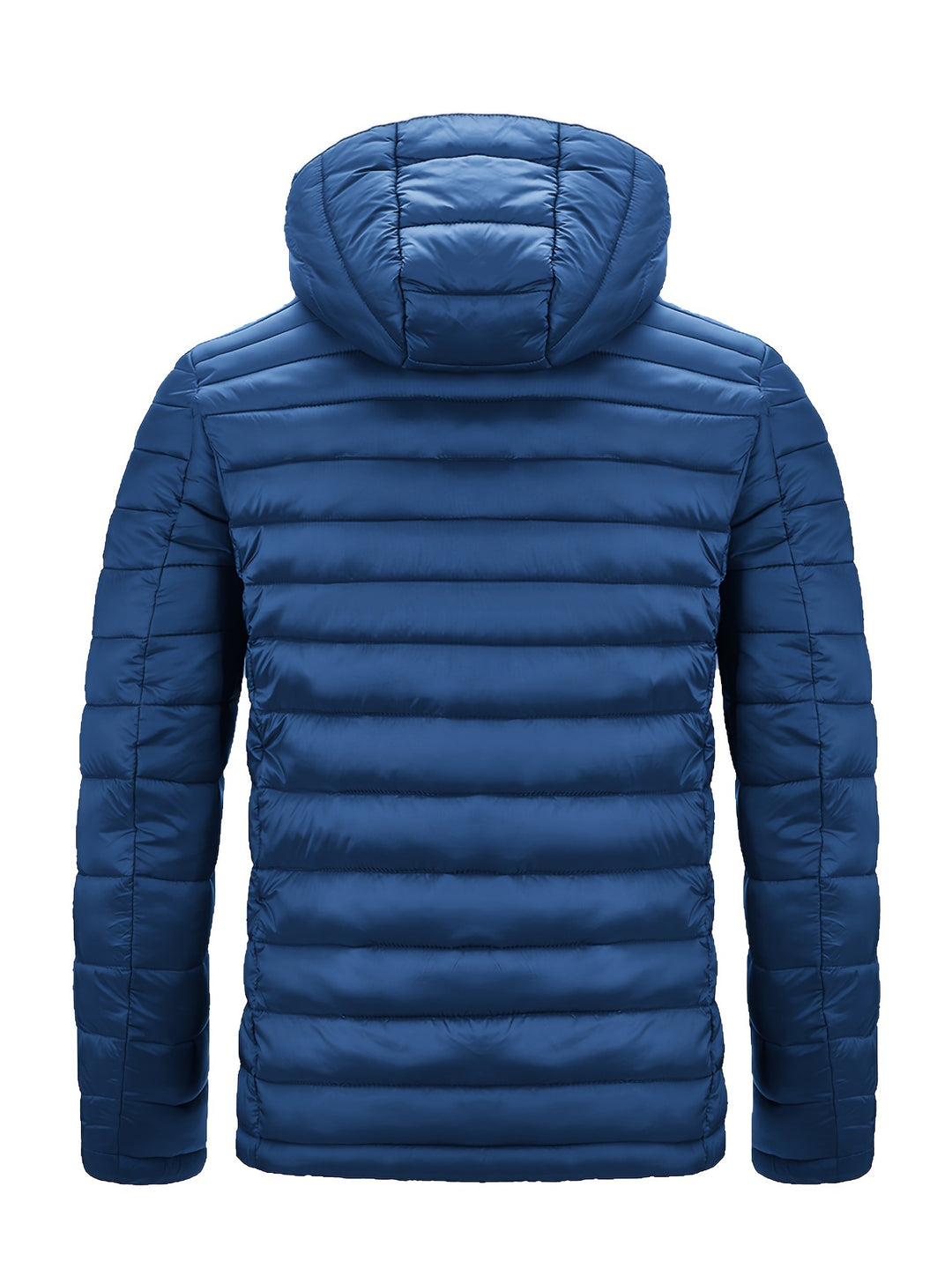 Men's Winter Padded, Hooded Padded Top, Warm Quilted Jacket with Colorful Zipper Pockets