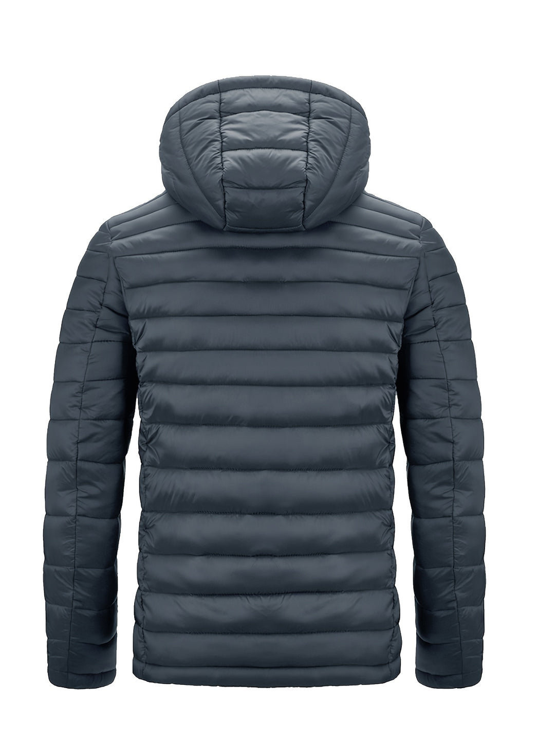 Men's Winter Padded, Hooded Padded Top, Warm Quilted Jacket with Colorful Zipper Pockets