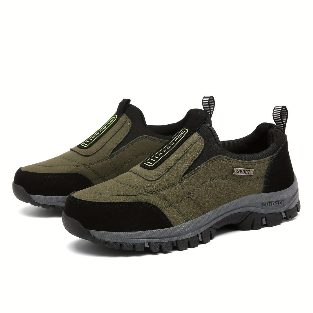Men'S Large-sized Thick Soled Hiking Shoes | Sports, Casual Slip-On with Upper and TPR Sole, All-Season Wear