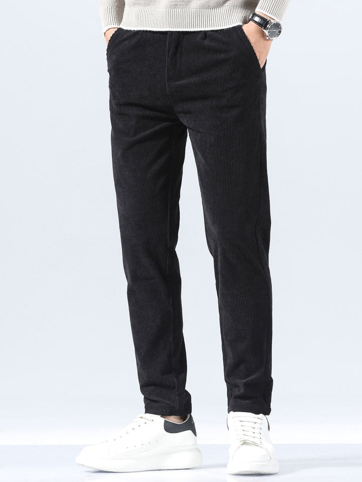 Men’s Slim Fit Corduroy Trousers – Smart Casual Textured Pants
