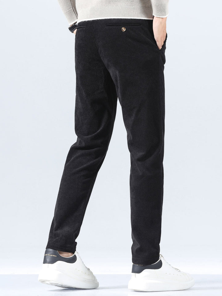 Men’s Slim Fit Corduroy Trousers – Smart Casual Textured Pants
