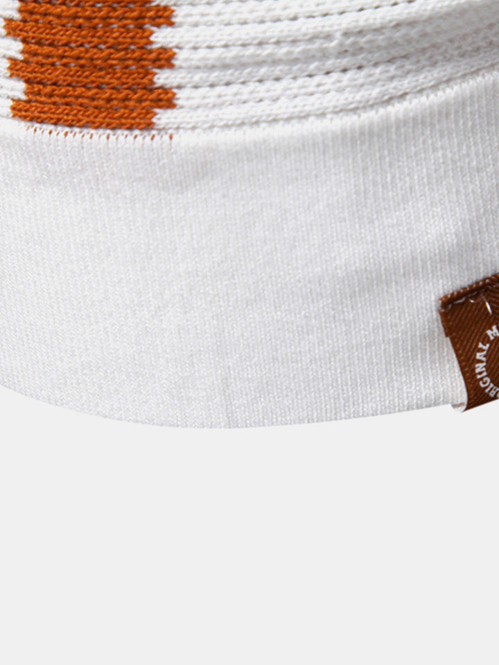 Men’s Textured Stripe Polo Shirt – Smart Casual Short Sleeve Top