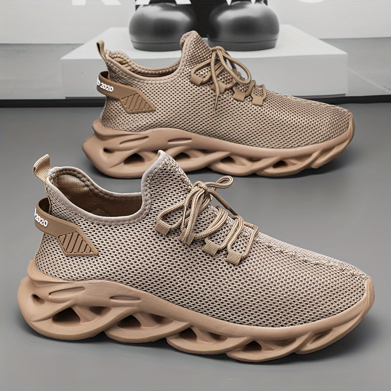 [Men's Running Shoes] Men's Lightweight Breathable Mesh Running Shoes - Large Size Fashion Casual Sports Shoes
