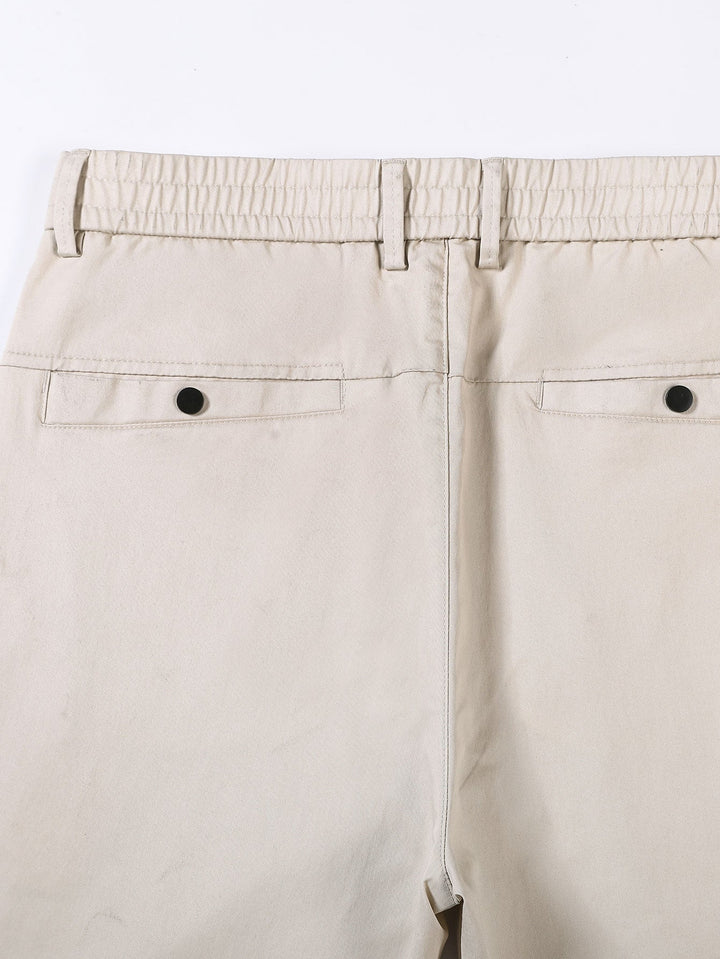 Men’s Elastic Waist Trousers – Straight Leg Pull-On Casual Pants