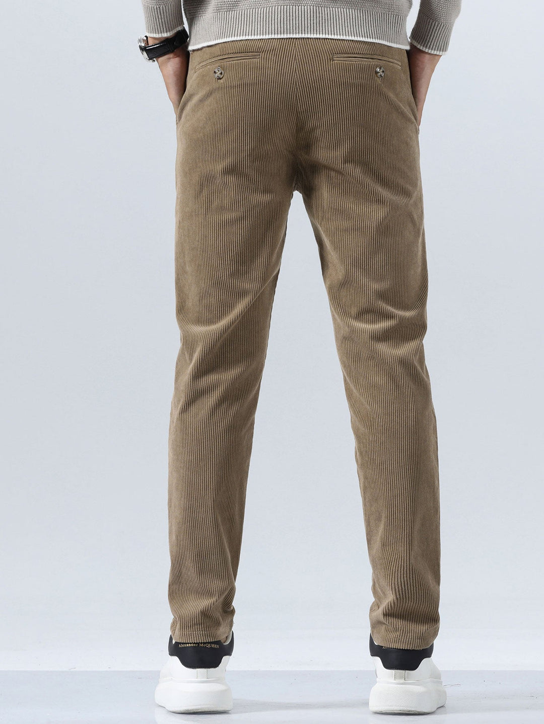 Men’s Slim Fit Corduroy Trousers – Smart Casual Textured Pants
