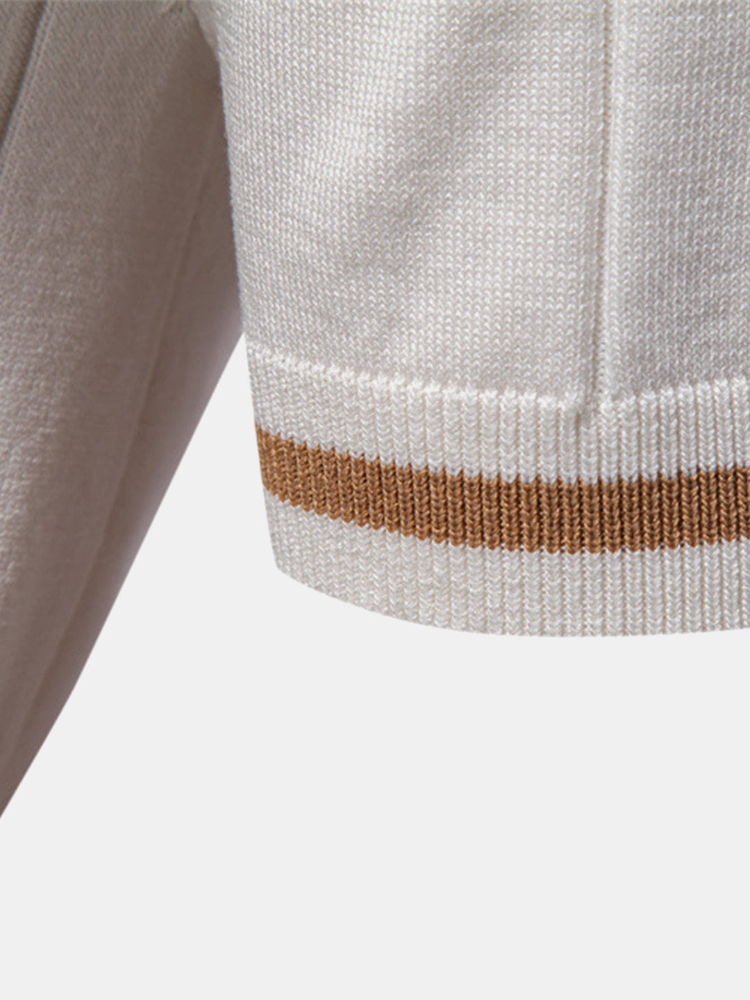 Men’s Zip Knit Polo – Contrast Trim Smart Casual Shirt