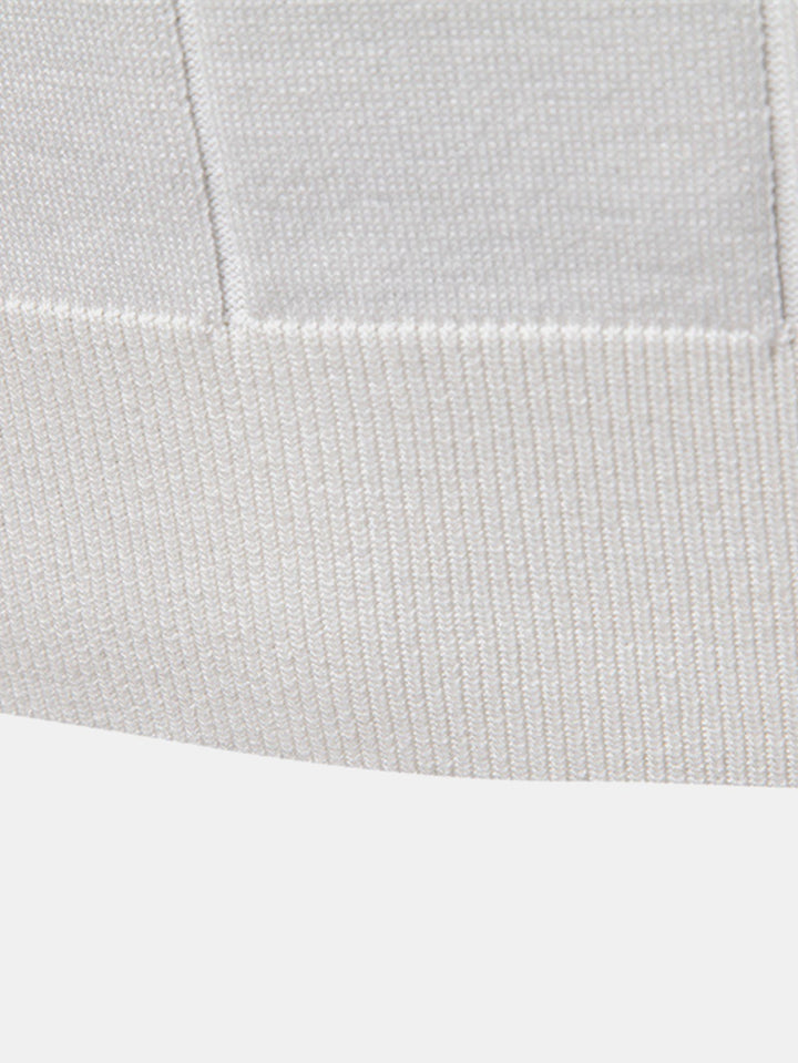 Men’s Zip Knit Polo – Contrast Trim Smart Casual Shirt