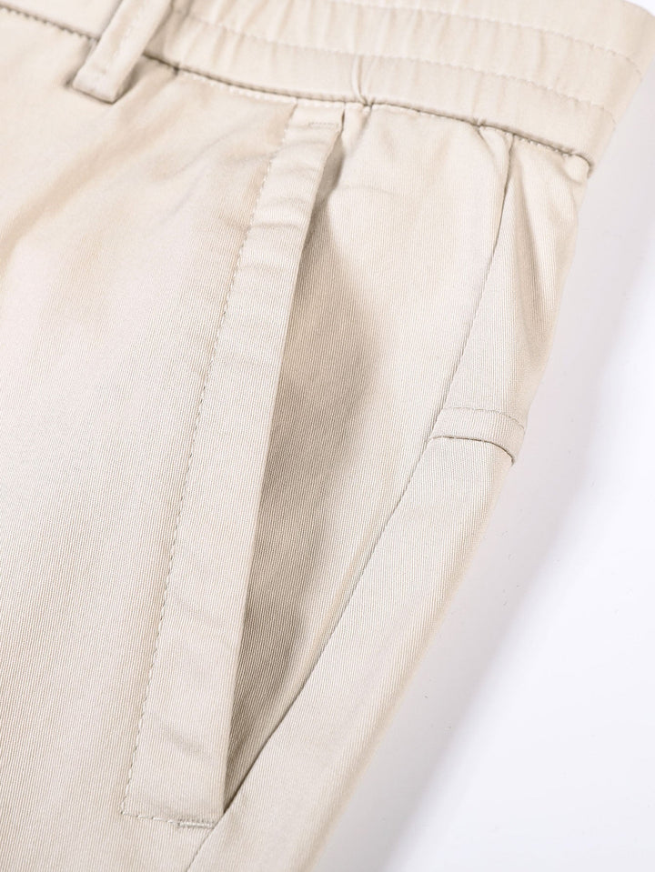 Men’s Elastic Waist Trousers – Straight Leg Pull-On Casual Pants