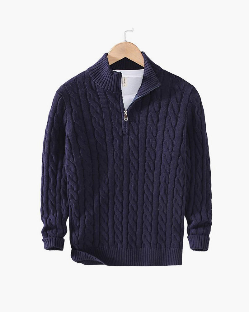 Men’s Zip Neck Jumper – Smart Casual Half-Zip Knit Sweater for Everyday Wear