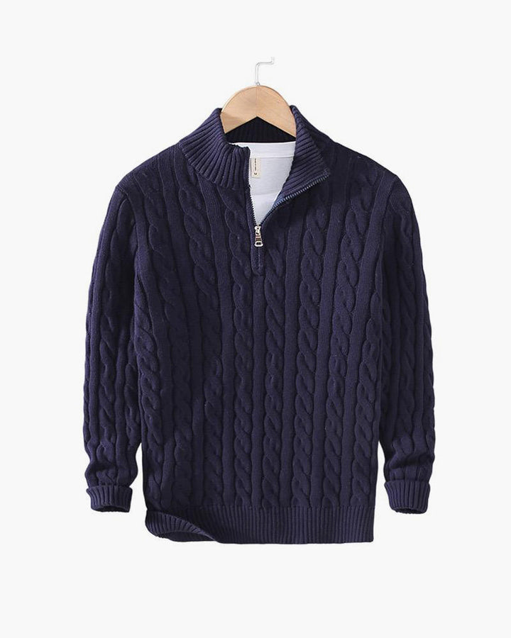 Men’s Zip Neck Jumper – Smart Casual Half-Zip Knit Sweater for Everyday Wear