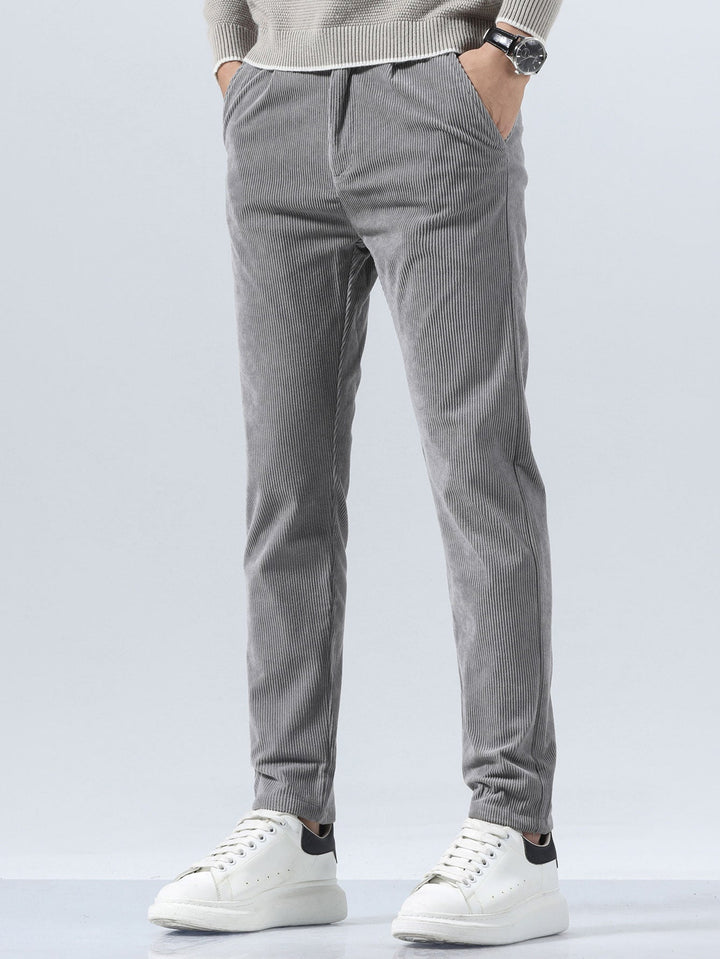 Men’s Slim Fit Corduroy Trousers – Smart Casual Textured Pants