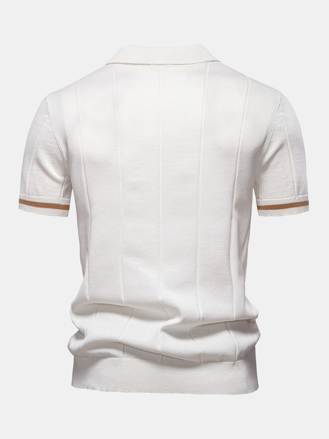 Men’s Zip Knit Polo – Contrast Trim Smart Casual Shirt