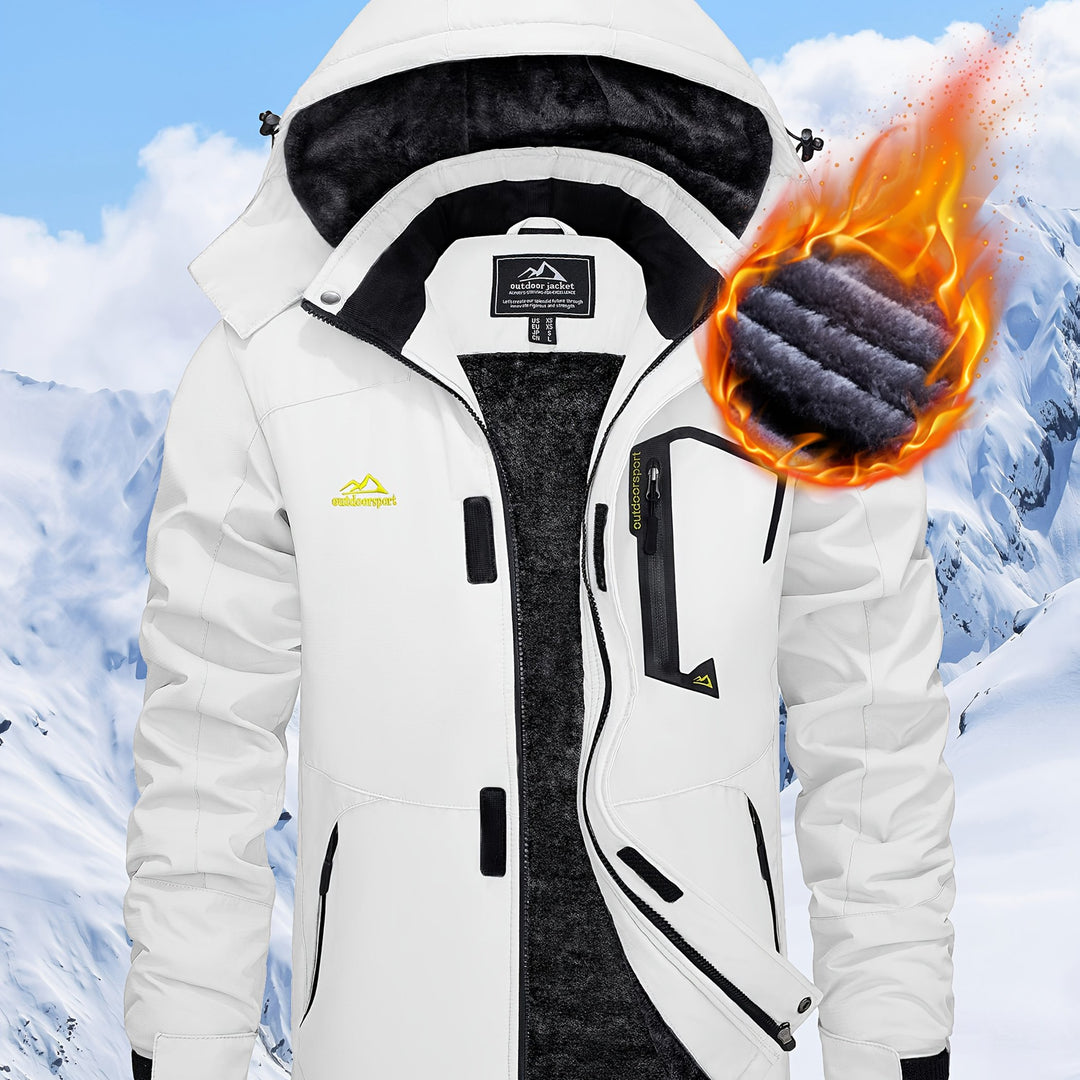 Men's Winter Warm Jackets Fleece Lined Coats Hooded Thermal Outdoor Thick Jacket Heavy Sport Hiking Jogging Camping Fishing Climbing Traveling Skiing Snowboarding Casual Parka