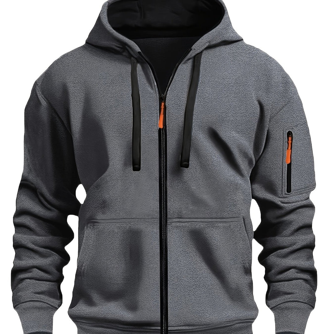 (Pearson OBM) European and American Fashion Casual Autumn/Winter Zip-Up Long Sleeve Unisex Sweatshirt for Running, Training, Outdoor Warmth, and Fitness Jacket