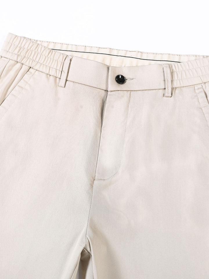 Men’s Elastic Waist Trousers – Straight Leg Pull-On Casual Pants