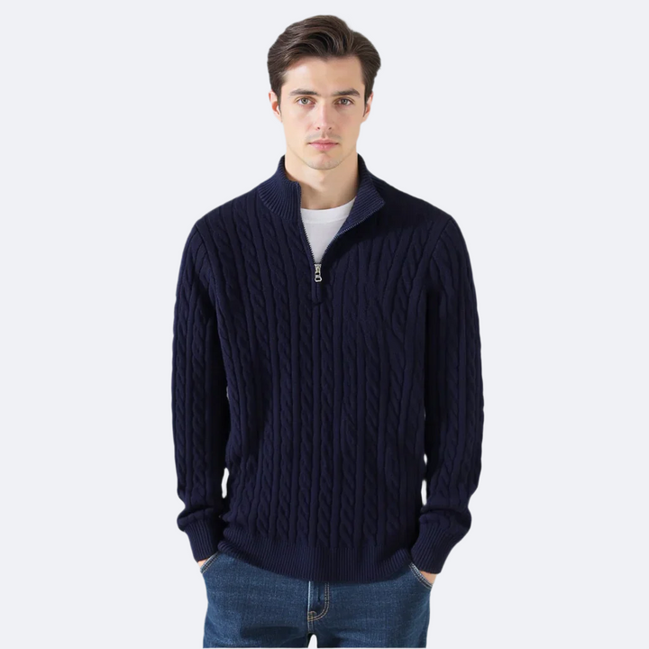 Men’s Zip Neck Jumper – Smart Casual Half-Zip Knit Sweater for Everyday Wear