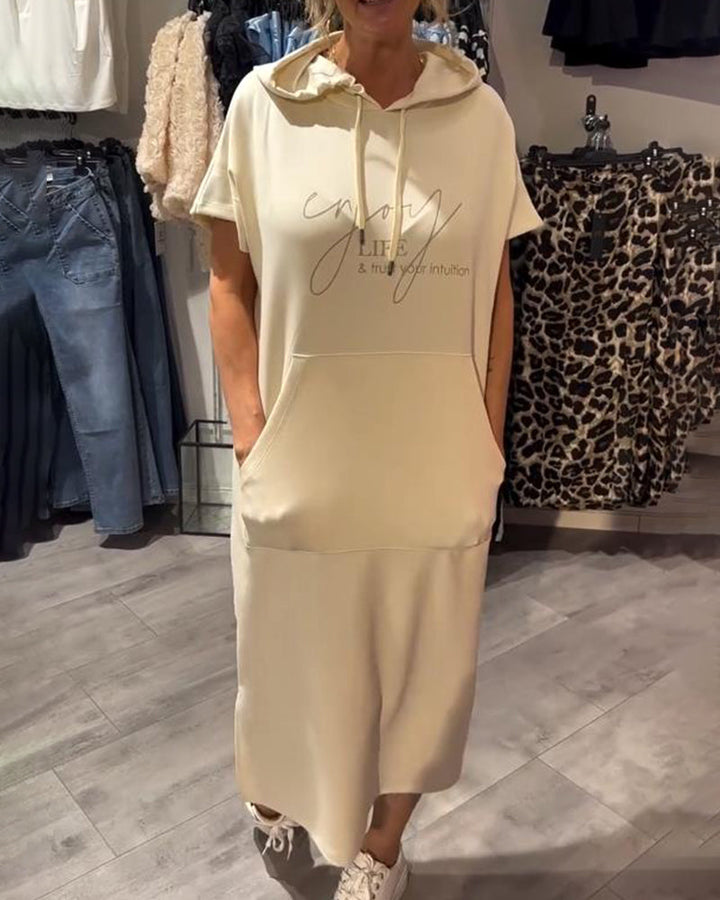 Larkshire™ - Loose dress with hood and feminine fit