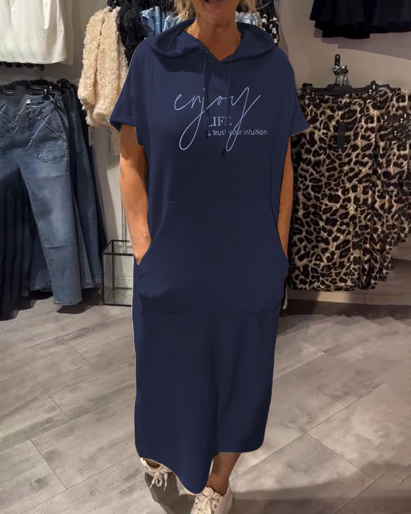 Larkshire™ - Loose dress with hood and feminine fit