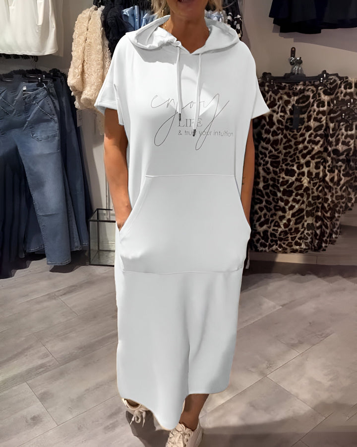 Larkshire™ - Loose dress with hood and feminine fit