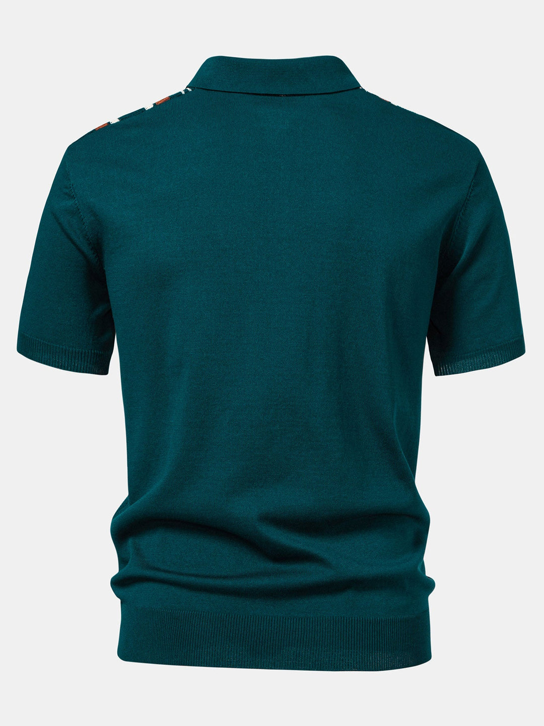 Men’s Stripe Knit Zip Polo – Smart Casual Short Sleeve Shirt