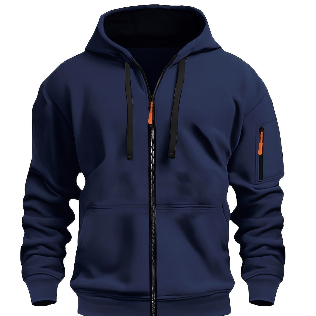 (Pearson OBM) European and American Fashion Casual Autumn/Winter Zip-Up Long Sleeve Unisex Sweatshirt for Running, Training, Outdoor Warmth, and Fitness Jacket