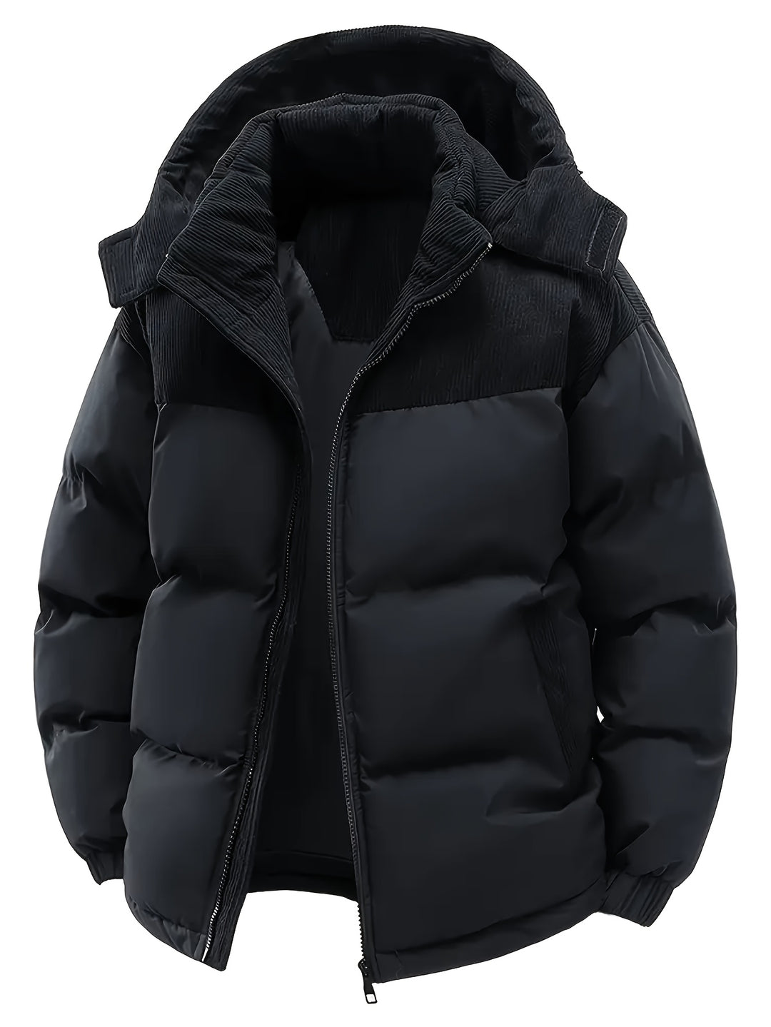 Men’s Thick Padded Winter Jacket – Hooded Warm Coat