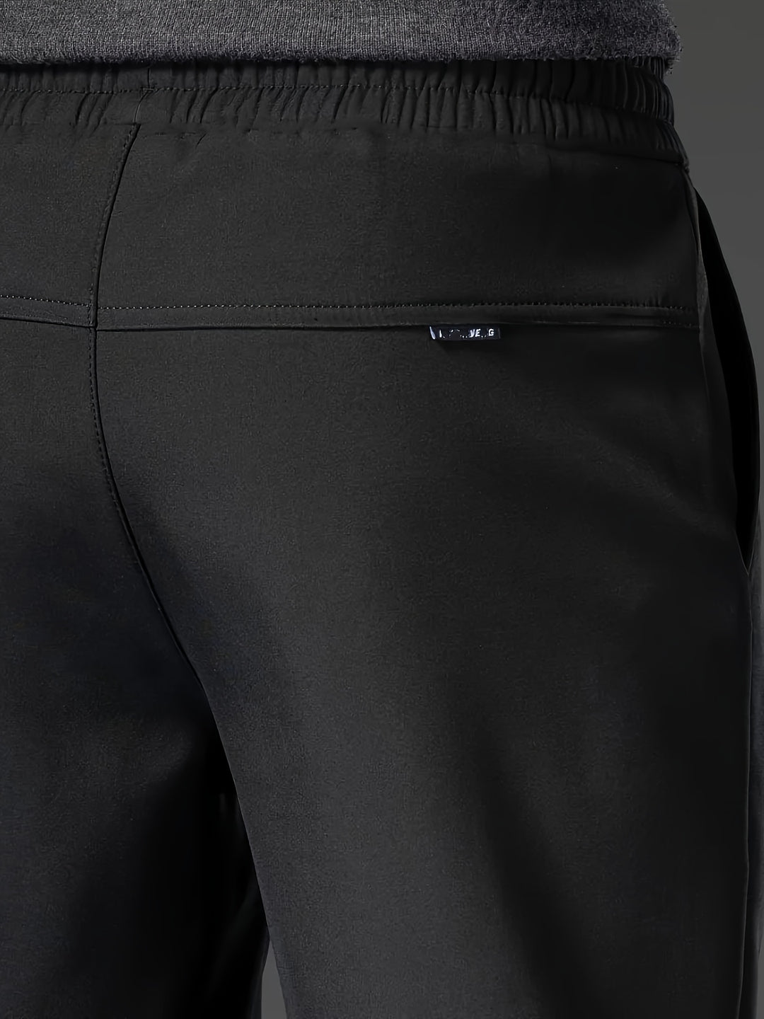 Men's Fall/Winter Fleece-Lined Windproof Warm Solid Color Casual Pants, Fashionable Drawstring Waistband Sports Trousers, 100% Polyester Non-Stretch Cropped Length, Regular Fit for Adults