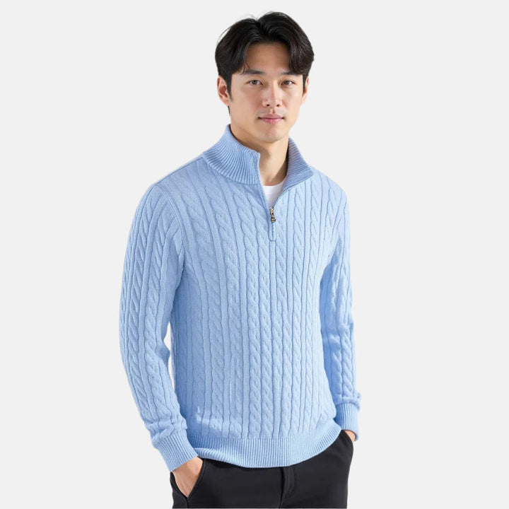 Men’s Zip Neck Jumper – Smart Casual Half-Zip Knit Sweater for Everyday Wear
