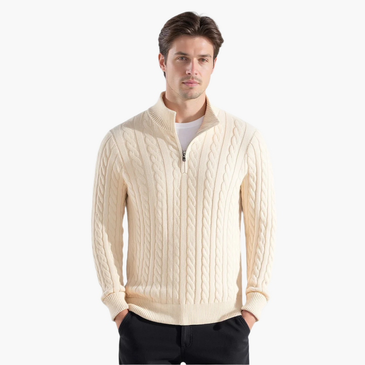 Men’s Zip Neck Jumper – Smart Casual Half-Zip Knit Sweater for Everyday Wear