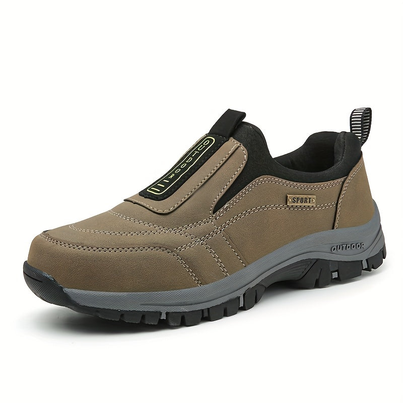 Men'S Large-sized Thick Soled Hiking Shoes | Sports, Casual Slip-On with Upper and TPR Sole, All-Season Wear