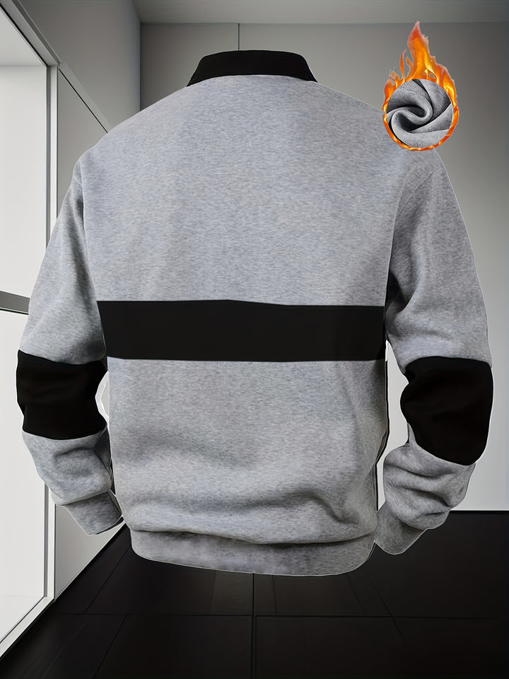 Men'S Casual POLO Shirt with Color Block Design | Button Collar, Loose Fit, Machine Washable, Ideal for Leisure And Gifts