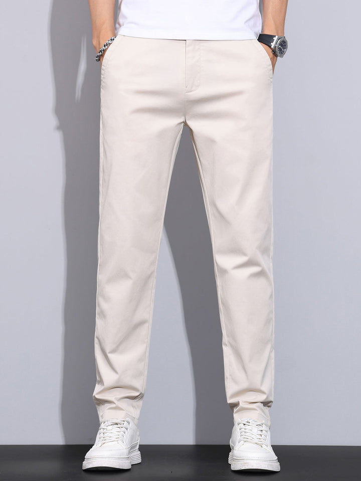 Men’s Elastic Waist Trousers – Straight Leg Pull-On Casual Pants