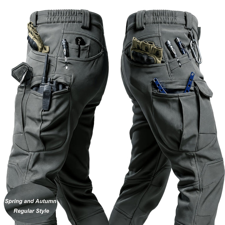 Men's Tactical Cargo Pants - Stretch Fabric with Multiple Pockets, Regular Fit, Machine Washable - Elastic Waist for Everyday Comfort - Durable Outdoor Hiking and Casual Workwear - Casual Cargo Pants