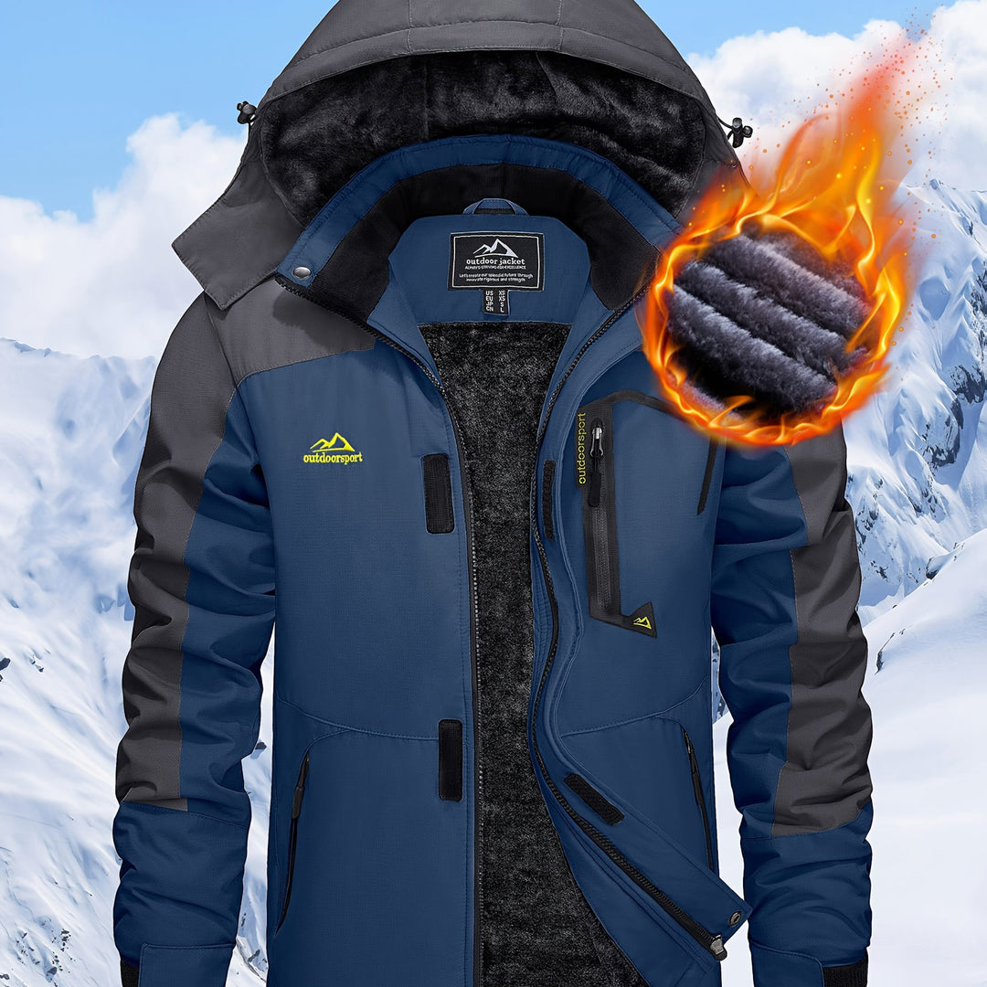 Men's Winter Warm Jackets Fleece Lined Coats Hooded Thermal Outdoor Thick Jacket Heavy Sport Hiking Jogging Camping Fishing Climbing Traveling Skiing Snowboarding Casual Parka