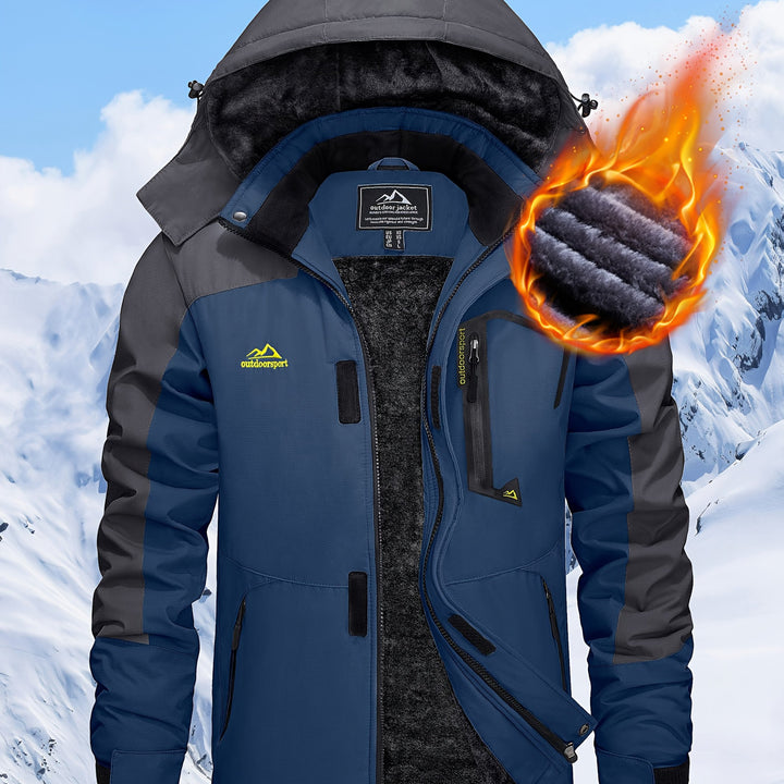 Men's Winter Warm Jackets Fleece Lined Coats Hooded Thermal Outdoor Thick Jacket Heavy Sport Hiking Jogging Camping Fishing Climbing Traveling Skiing Snowboarding Casual Parka