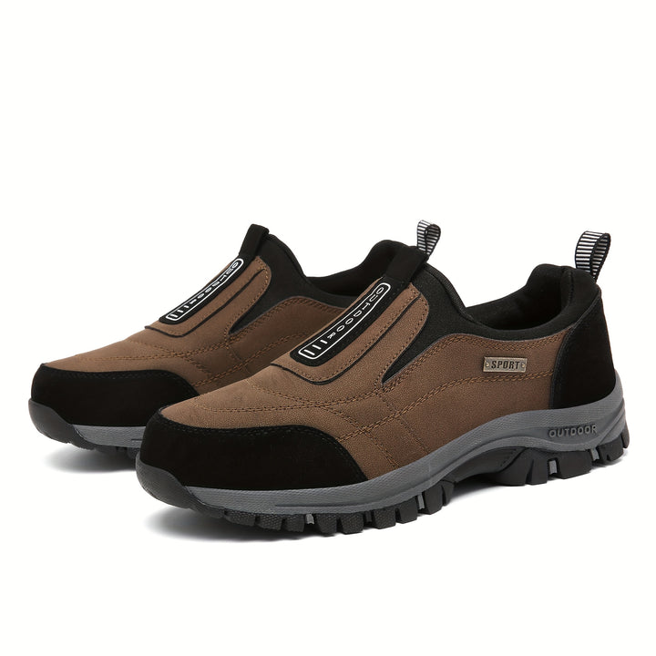 Men'S Large-sized Thick Soled Hiking Shoes | Sports, Casual Slip-On with Upper and TPR Sole, All-Season Wear