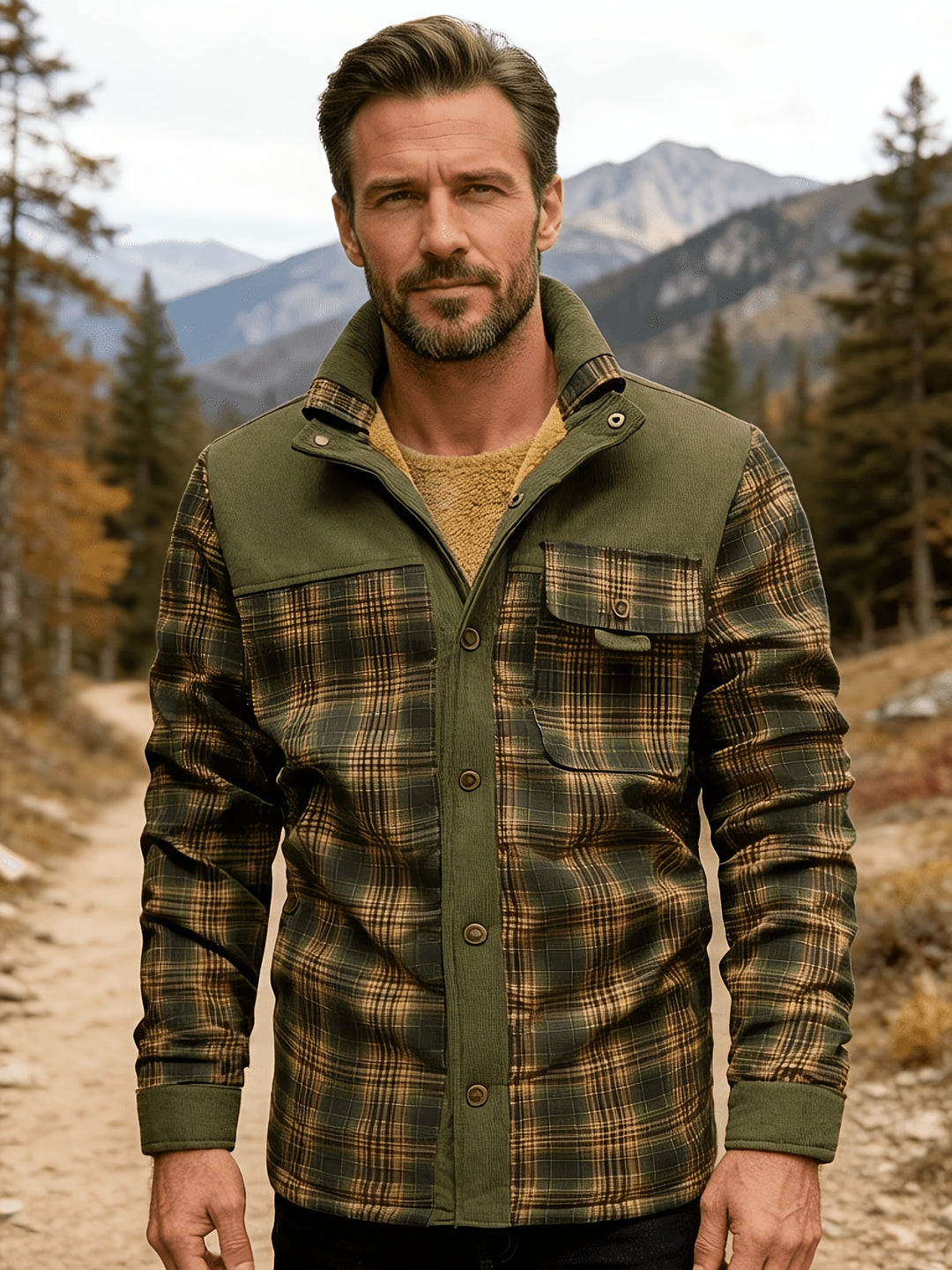 Men’s Fleece-Lined Plaid Jacket