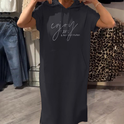 Larkshire™ - Loose dress with hood and feminine fit