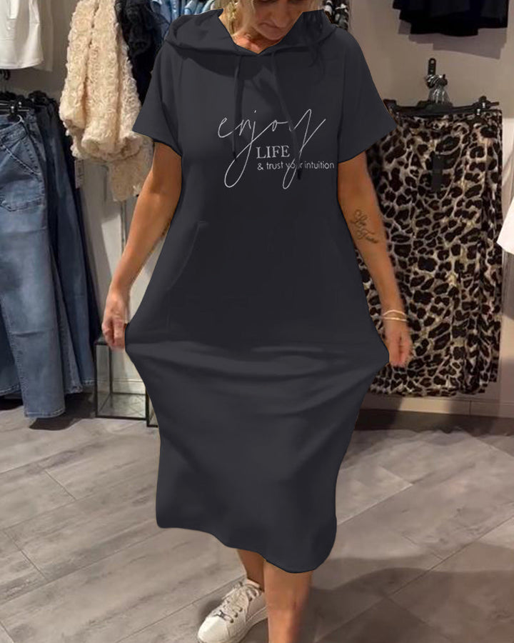 Larkshire™ - Loose dress with hood and feminine fit
