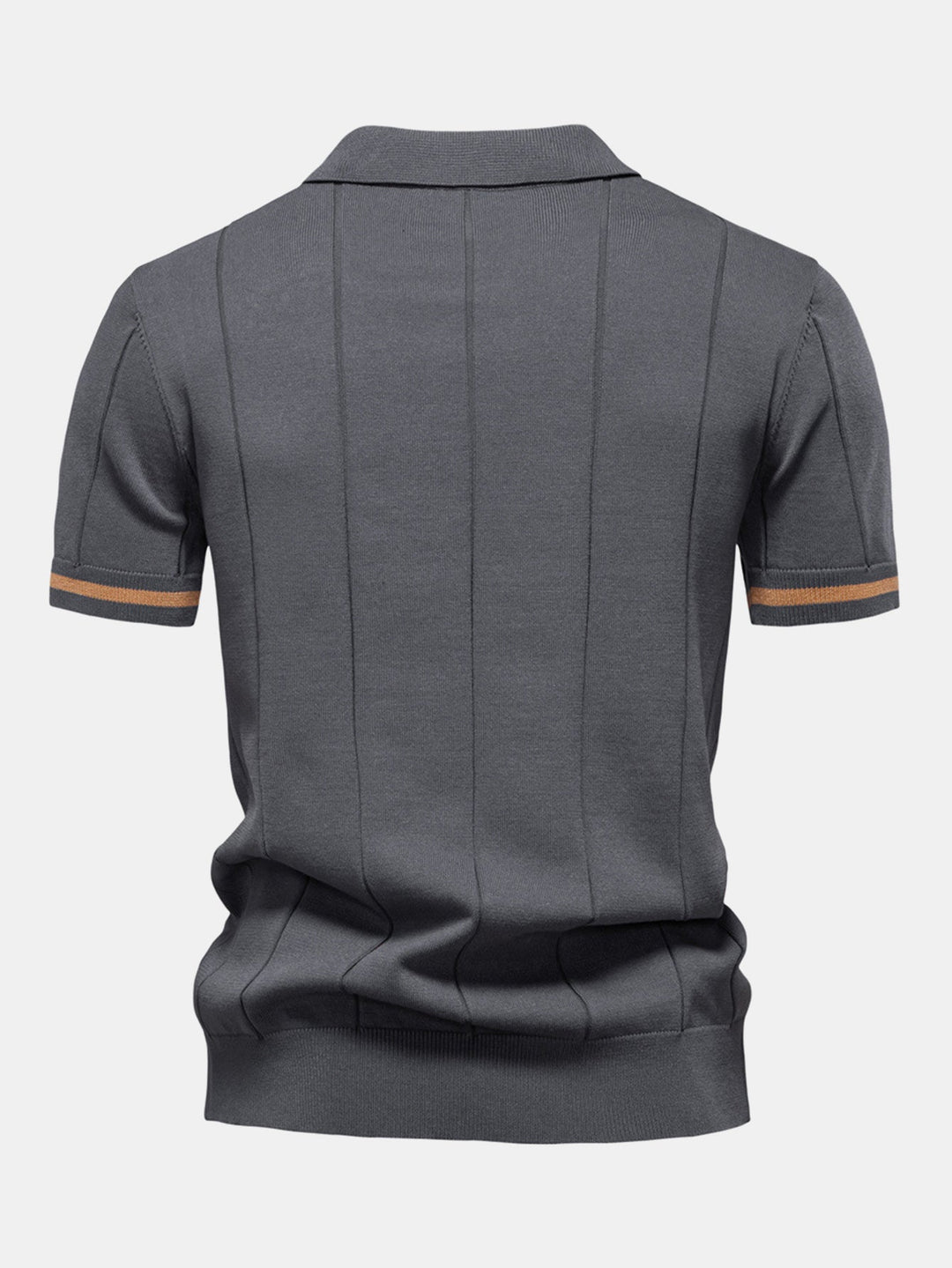 Men’s Zip Knit Polo – Contrast Trim Smart Casual Shirt