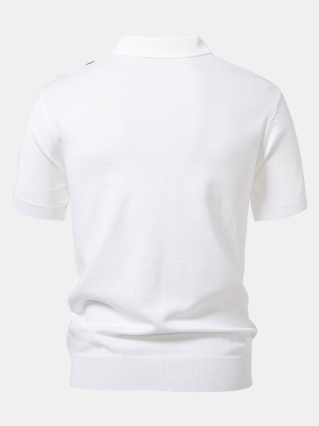 Men’s Stripe Knit Zip Polo – Smart Casual Short Sleeve Shirt