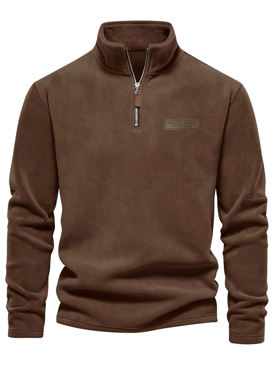 Autumn/Winter New Men's Sweatshirt with Stand-Up Collar, Half-Zip, Long Sleeves, Versatile Top, Streetwear Brand, Plush Double-Sided, Smart Casual