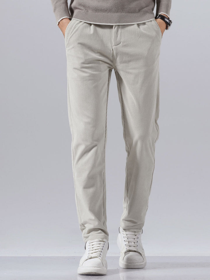 Men’s Slim Fit Corduroy Trousers – Smart Casual Textured Pants