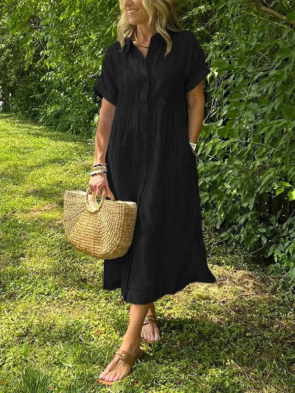 Cher ™  –  Elegant Striped Midi Dress