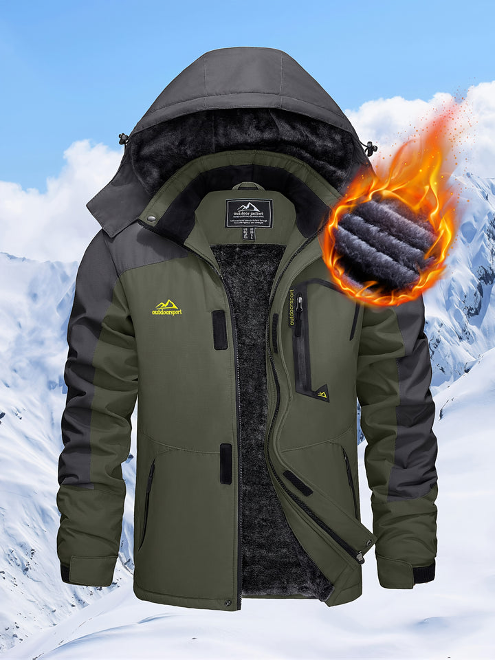 Men's Winter Warm Jackets Fleece Lined Coats Hooded Thermal Outdoor Thick Jacket Heavy Sport Hiking Jogging Camping Fishing Climbing Traveling Skiing Snowboarding Casual Parka