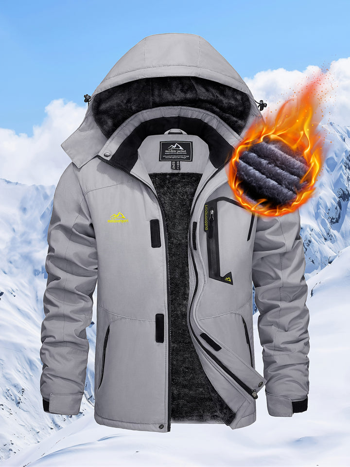 Men's Winter Warm Jackets Fleece Lined Coats Hooded Thermal Outdoor Thick Jacket Heavy Sport Hiking Jogging Camping Fishing Climbing Traveling Skiing Snowboarding Casual Parka