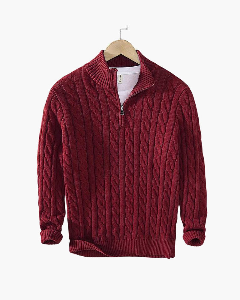 Men’s Zip Neck Jumper – Smart Casual Half-Zip Knit Sweater for Everyday Wear