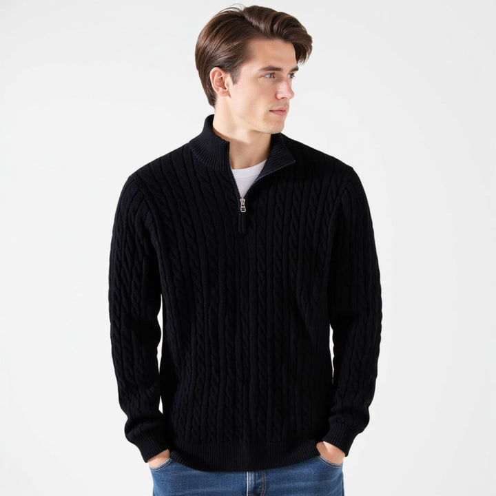 Men’s Zip Neck Jumper – Smart Casual Half-Zip Knit Sweater for Everyday Wear