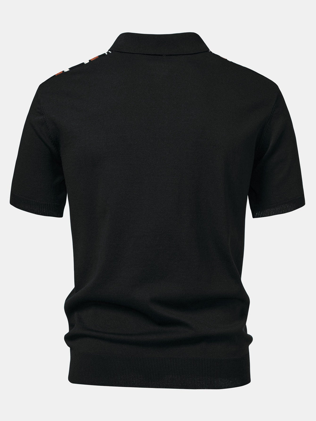 Men’s Stripe Knit Zip Polo – Smart Casual Short Sleeve Shirt