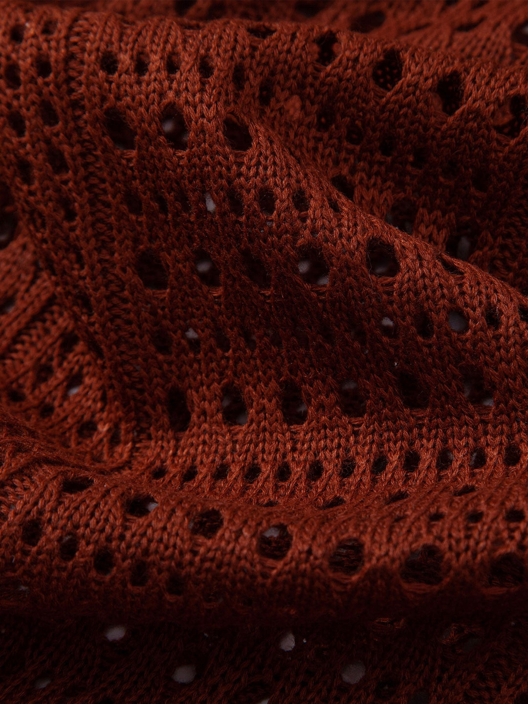 Men’s Crochet V-Neck Polo – Textured Knit Summer Shirt
